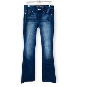 American Eagle 8 Blue Darkwash Super Stretch Kick Boot Denim Jeans